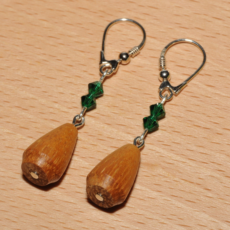 Boucles d'oreilles bois de teck (bois recyclé)