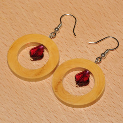 Boucles d'oreilles bois de buis