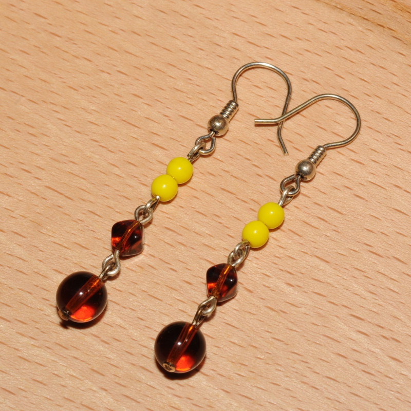 Boucles d'oreilles perles en verre Boucles d'oreilles perles en verre