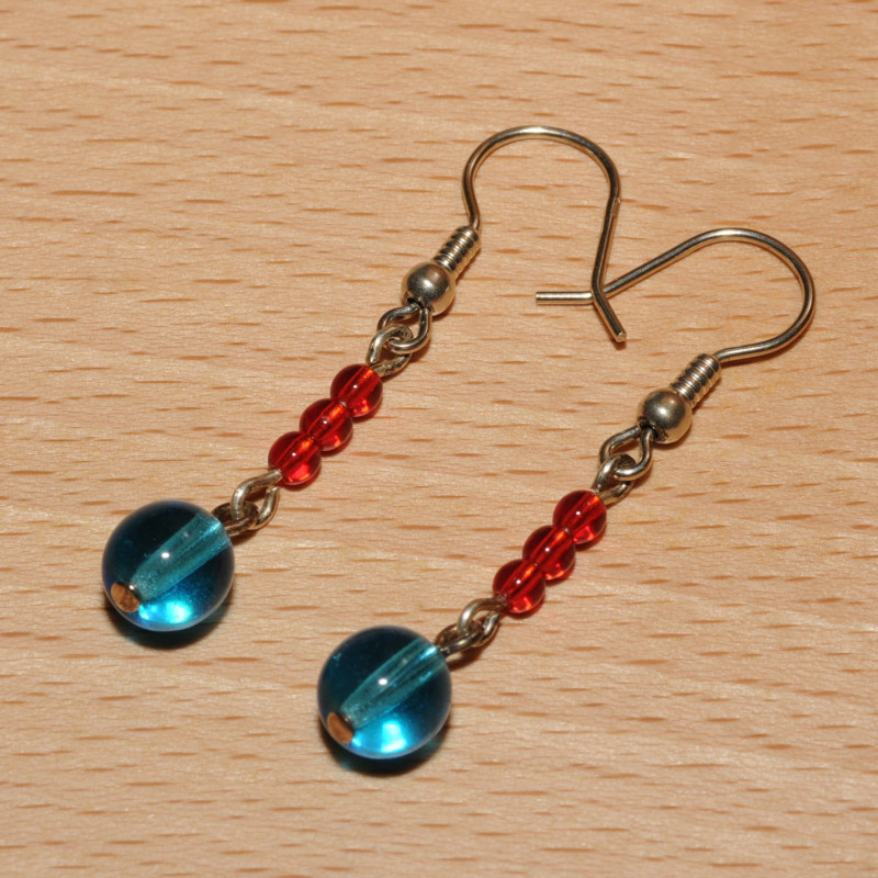 Boucles d'oreilles perles en verre Boucles d'oreilles perles en verre
