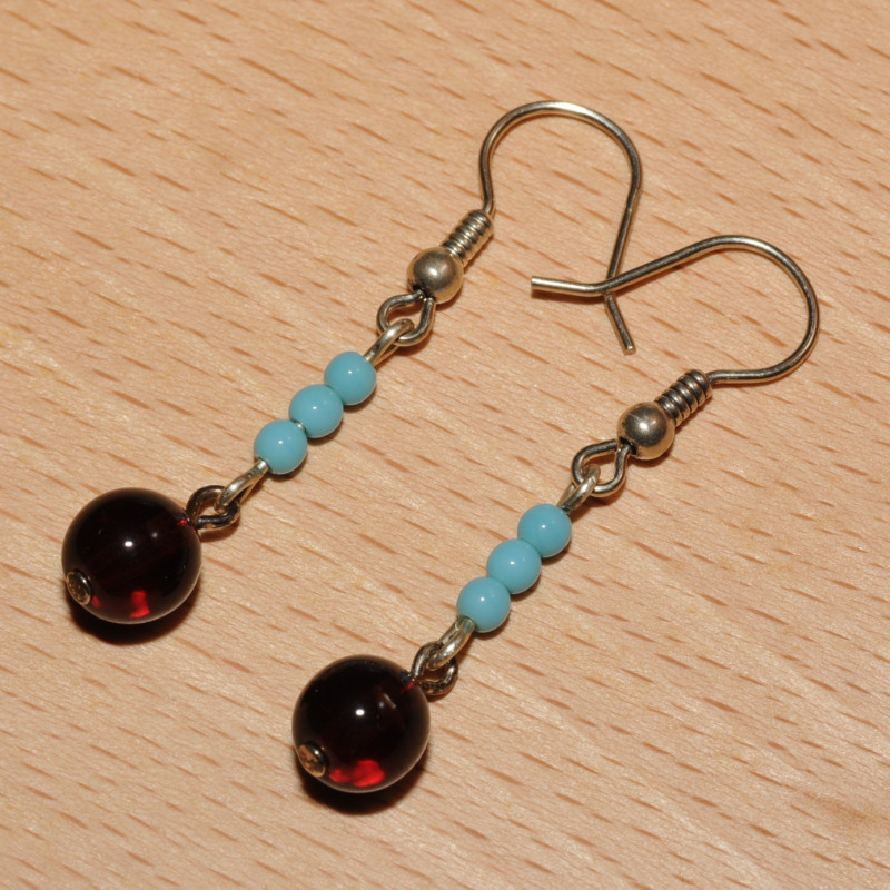 Boucles d'oreilles perles en verre Boucles d'oreilles perles en verre