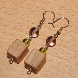 Boucles d'oreilles bois de hêtre