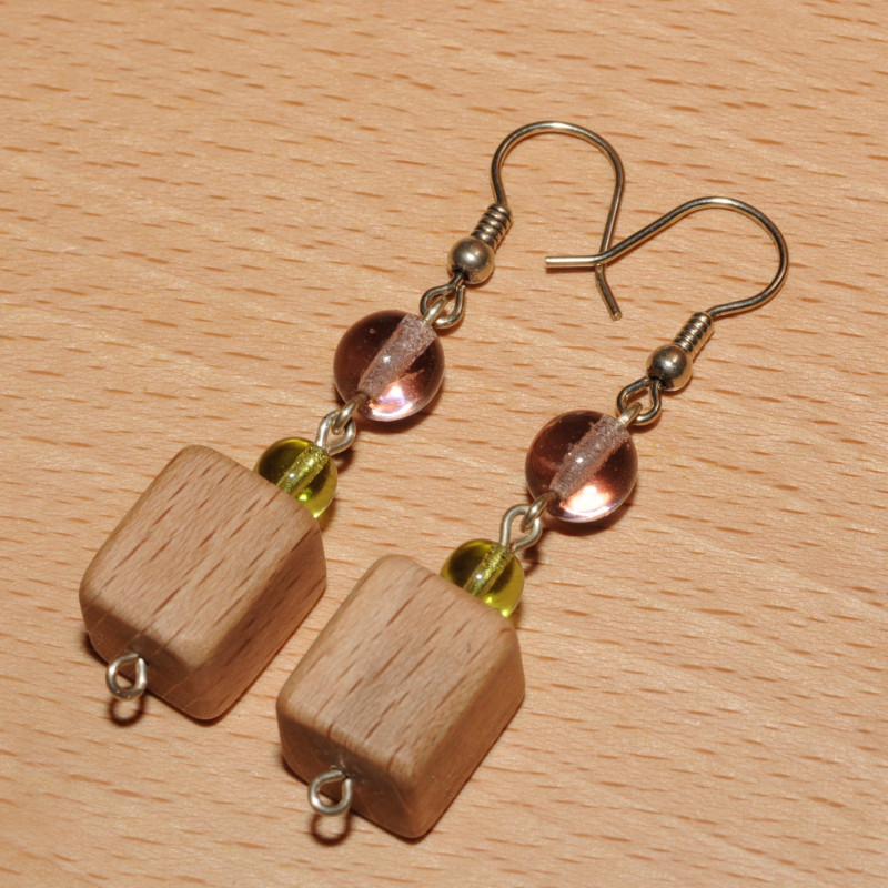 Boucles d'oreilles bois de hêtre Boucles d'oreilles bois de hêtre