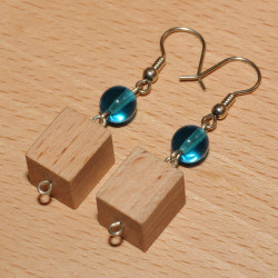Boucles d'oreilles bois de hêtre