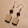 Boucles d'oreilles bois de hêtre