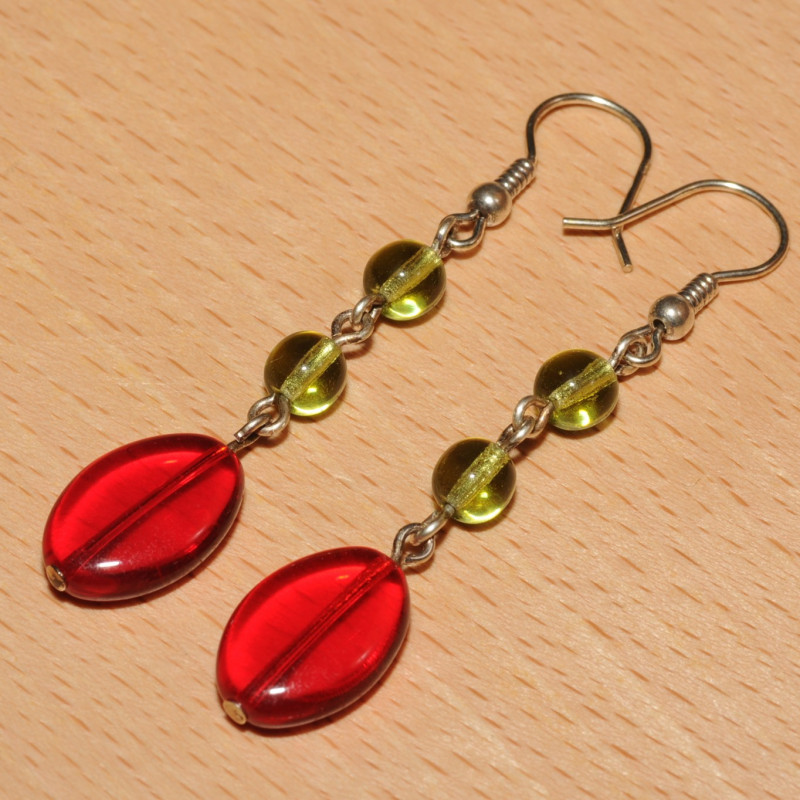 Boucles d'oreilles perles en verre Boucles d'oreilles perles en verre