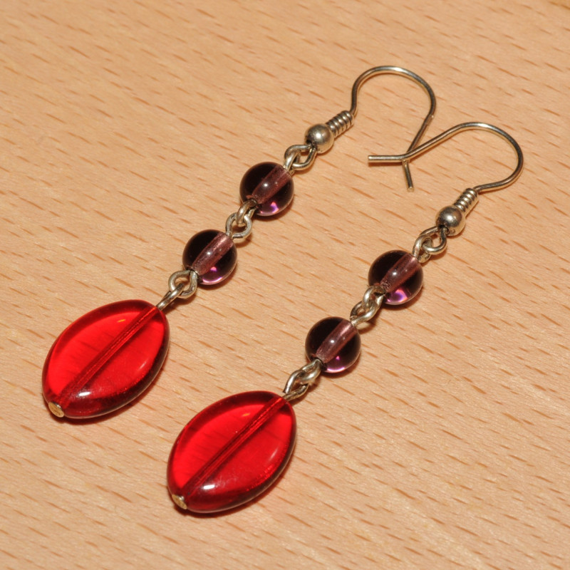 Boucles d'oreilles perles en verre Boucles d'oreilles perles en verre
