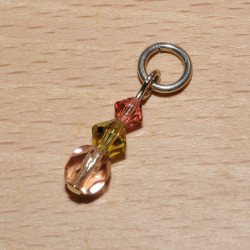 Pendentif perles en verre et en cristal