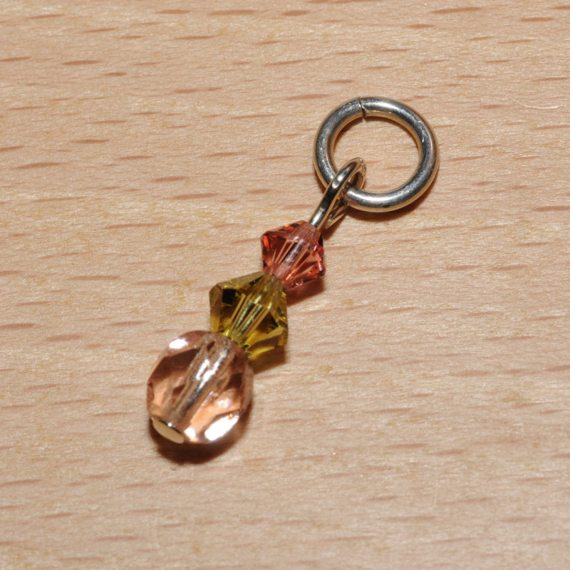 Pendentif perles en verre et en cristal Pendentif perles en verre et en cristal