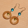 Boucles d'oreilles bois de laurier amande