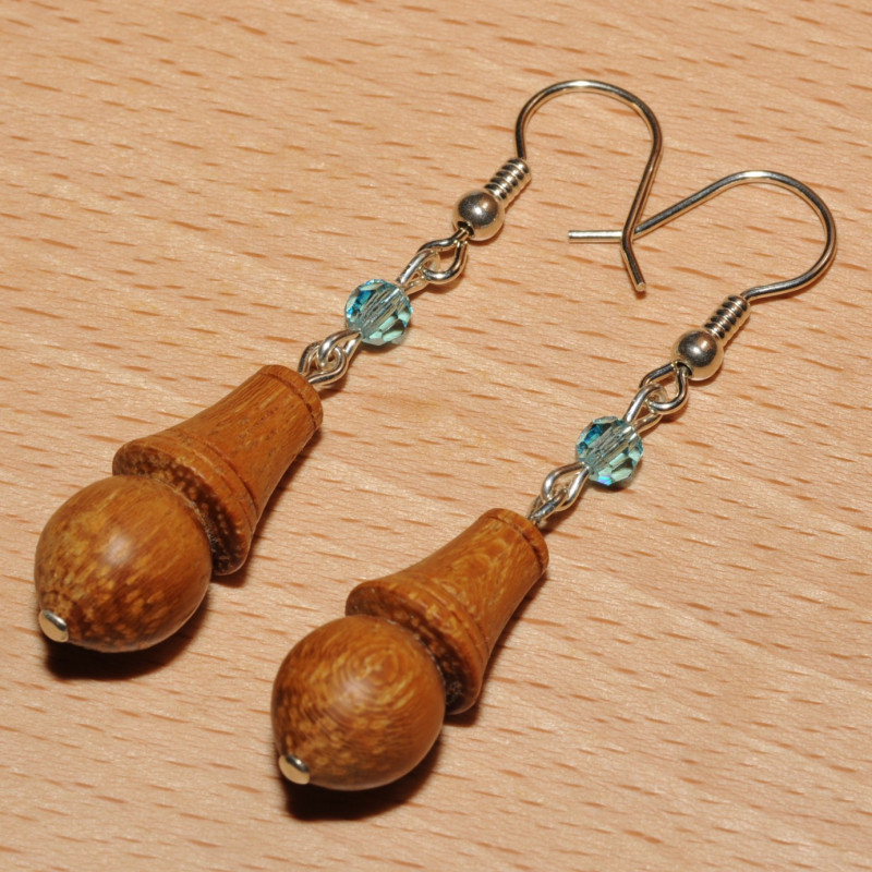 Boucles d'oreilles bois de teck (bois recyclé) Boucles d'oreilles bois de teck (bois recyclé)