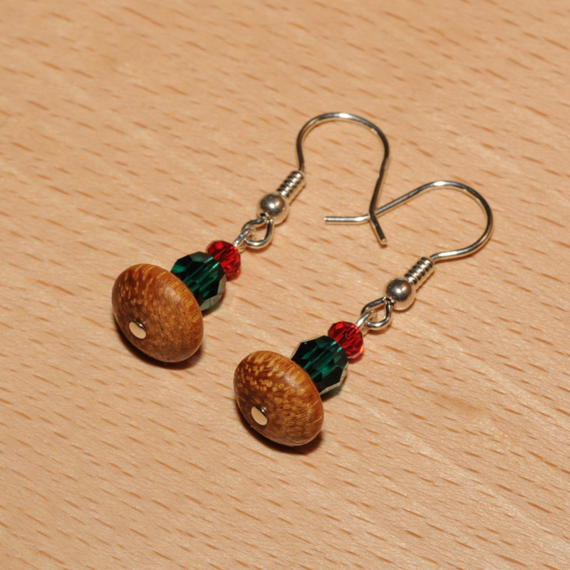 Boucles d'oreilles bois de teck (bois recyclé) Boucles d'oreilles bois de teck (bois recyclé)