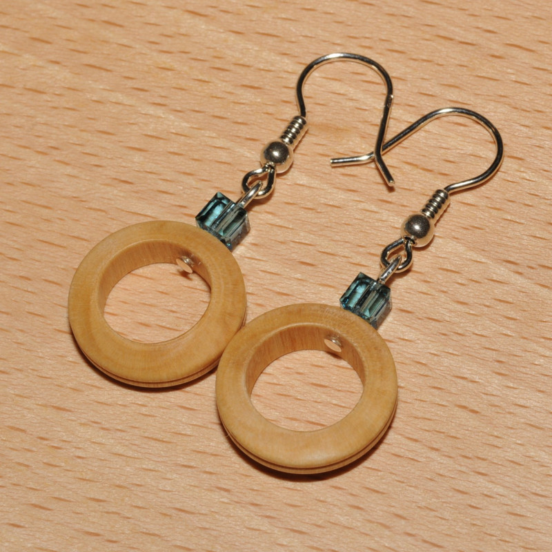 Boucles d'oreilles bois de laurier amande