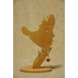 Pendentif bois de laurier amande