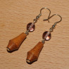 Boucles d'oreilles bois de teck (bois recyclé)